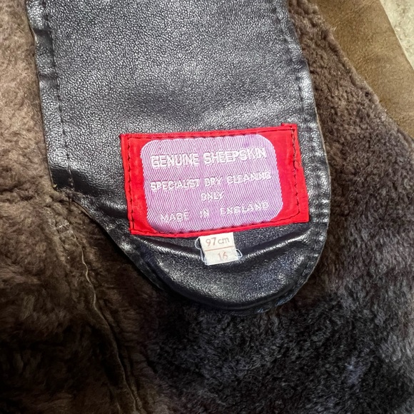 Vintage 70’s Brown Sheepskin Shearling Women’s Size 16 Coat Made in England - Picture 6 of 10